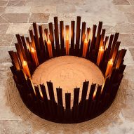 Iron Alma Mater candle holders