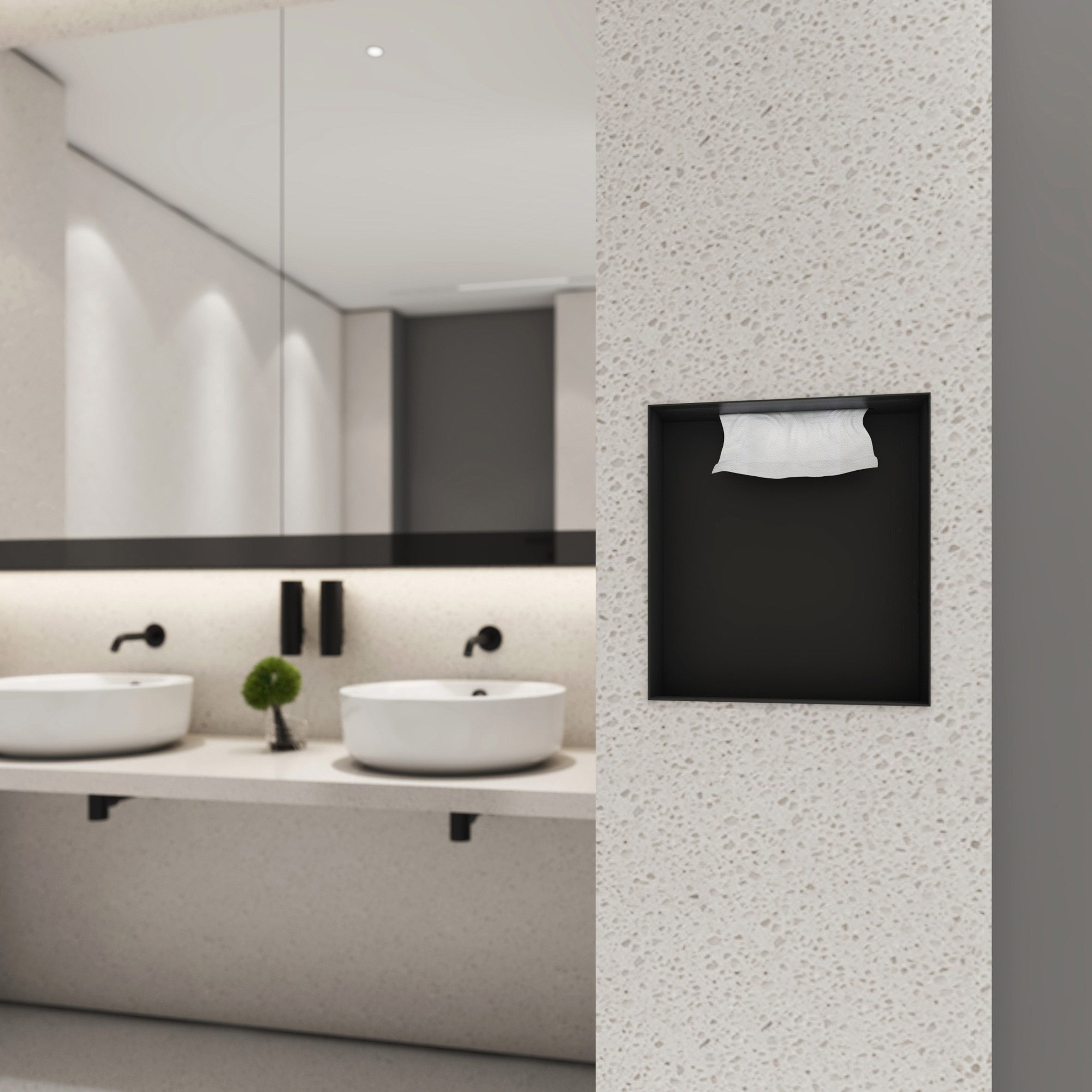 T520 towel dispenser and waste bin by Duten