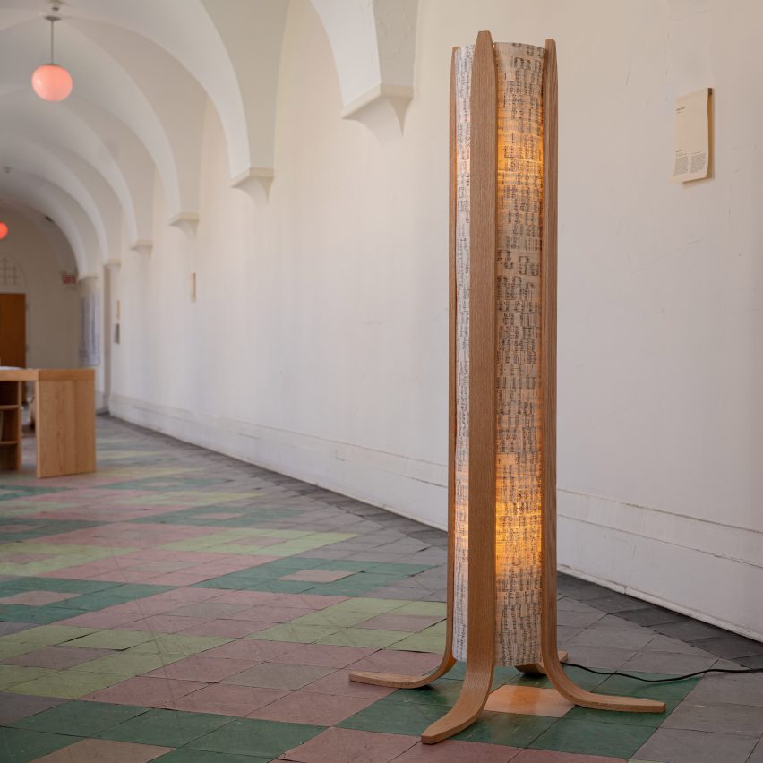 Curatorial collective Nouveau Milieu has commissioned design objects repurposed from the pews of an adjacent church.