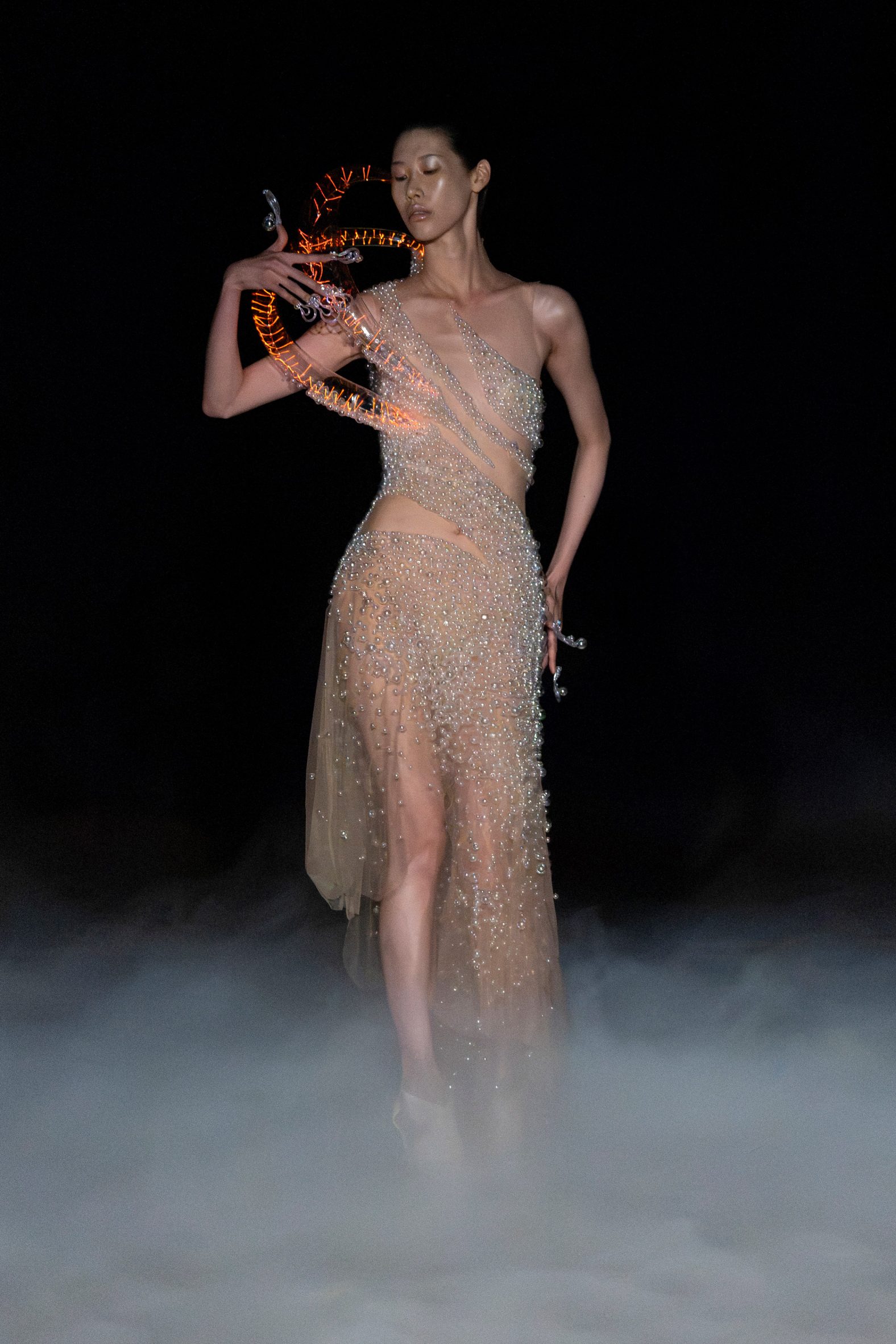 Glass-covered dress