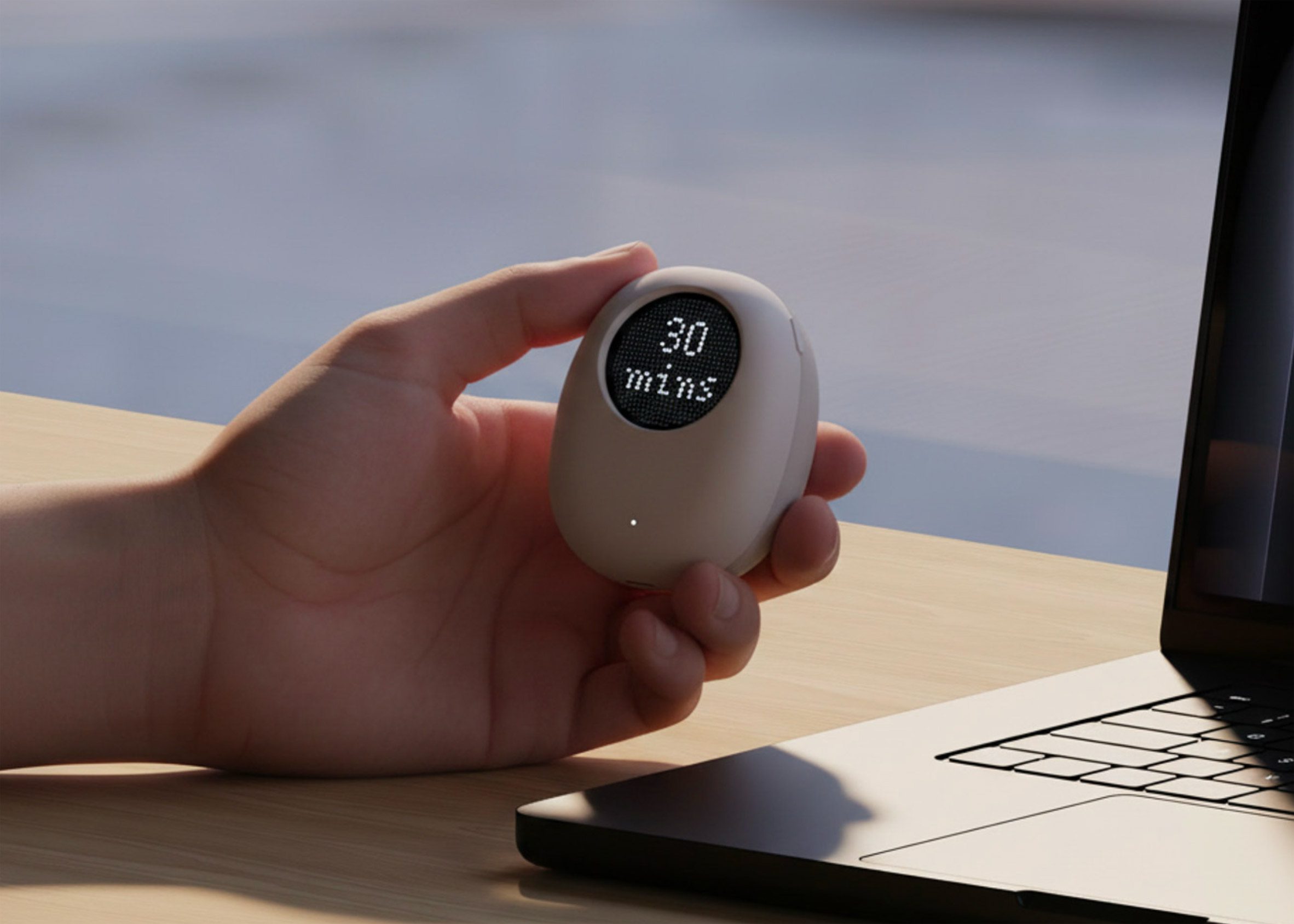 Render of person holding a timer