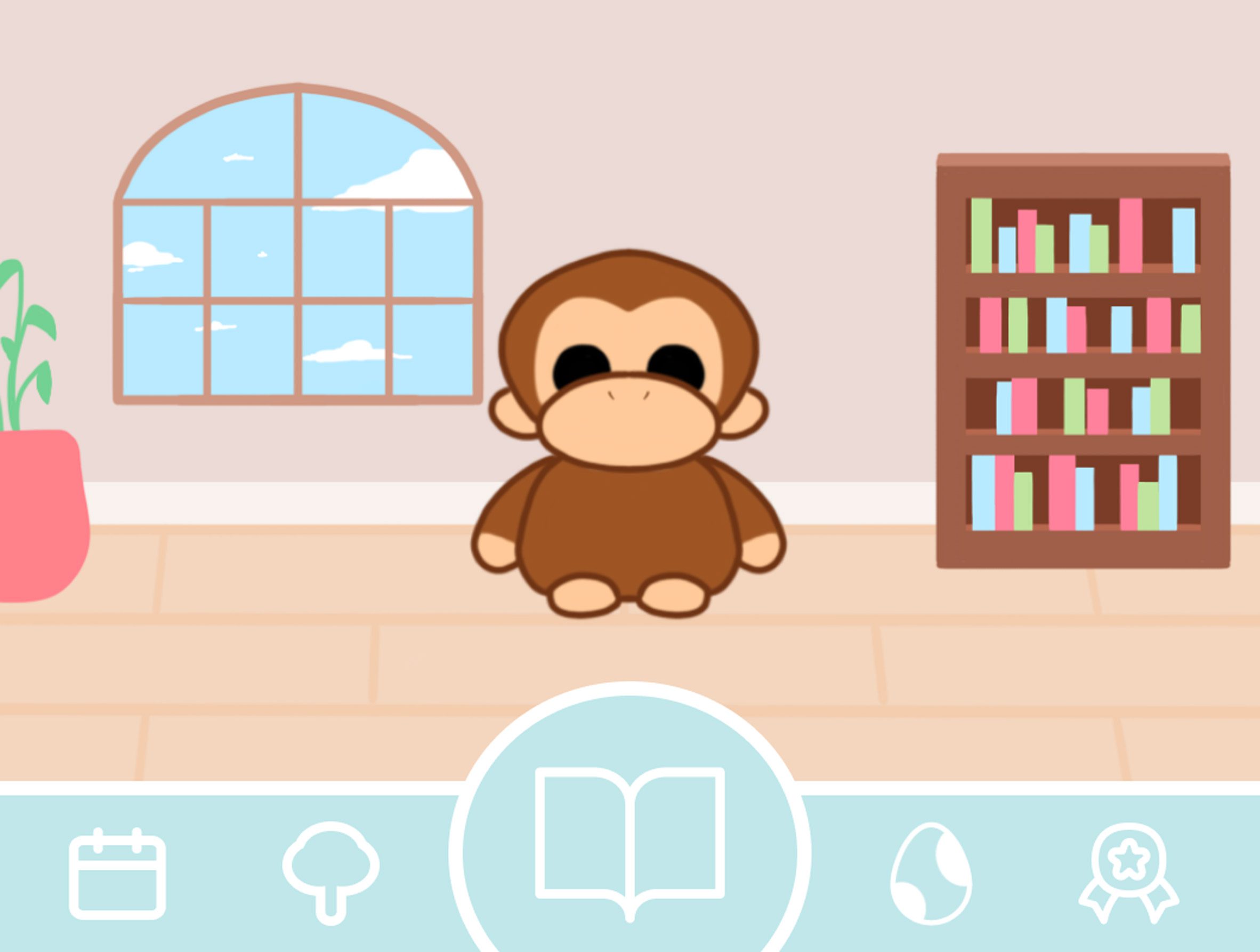 Monkey interface on the Tamagotchi-style device