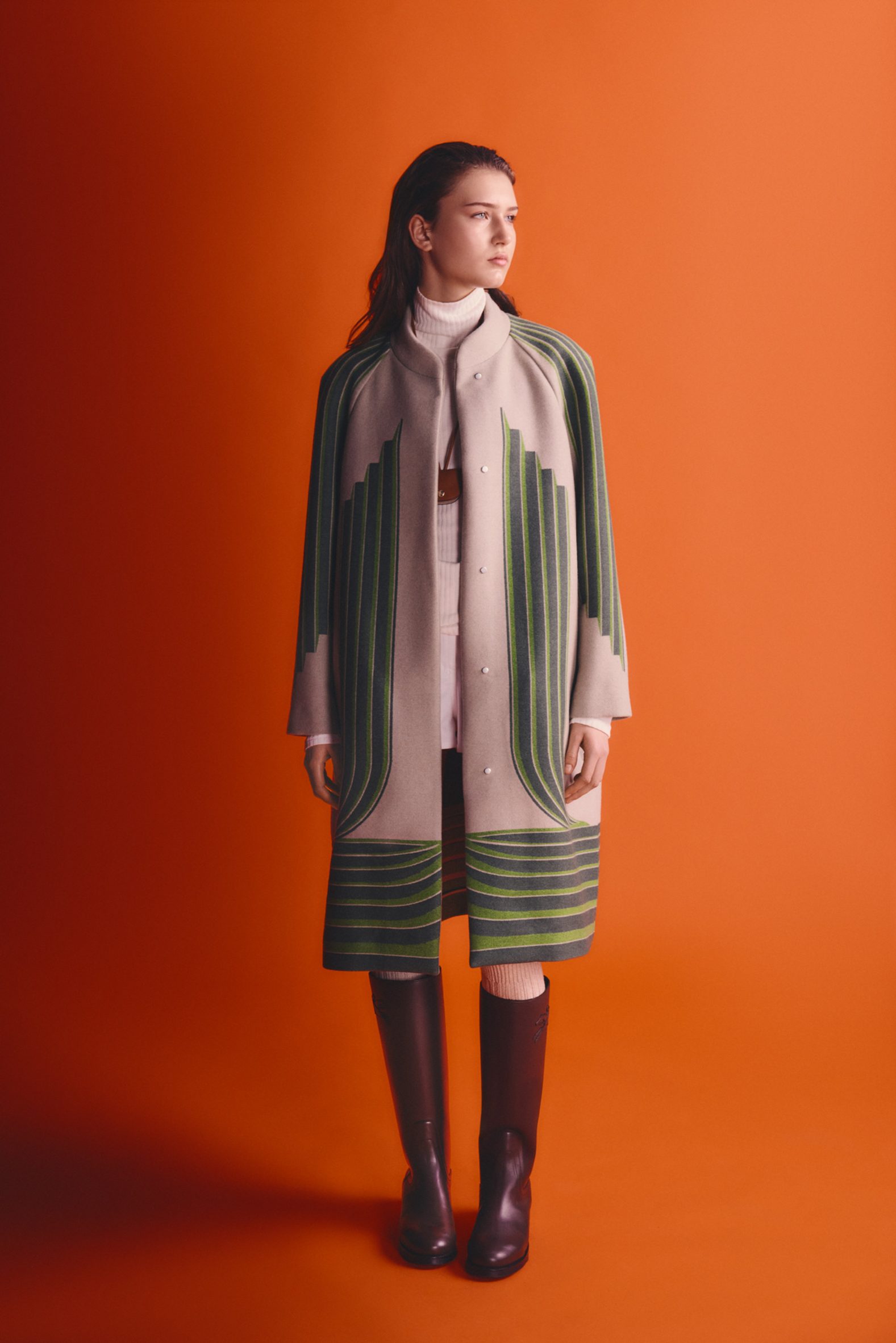 Woman in wool coat