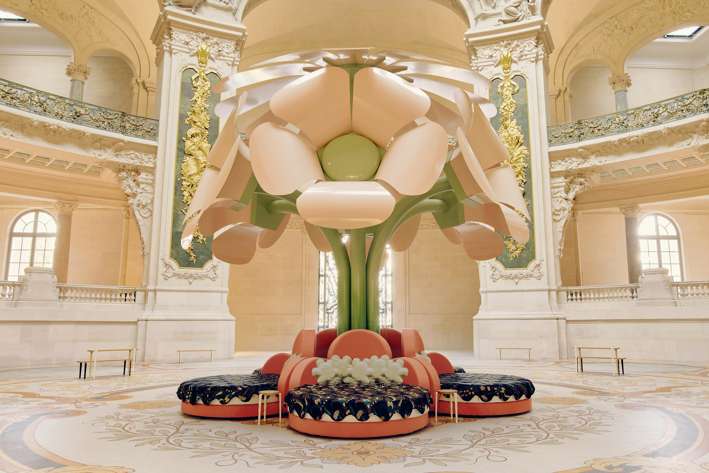 Le Grand Bouquet installation by Unchronia at the Grand Palais for Paris Design Week