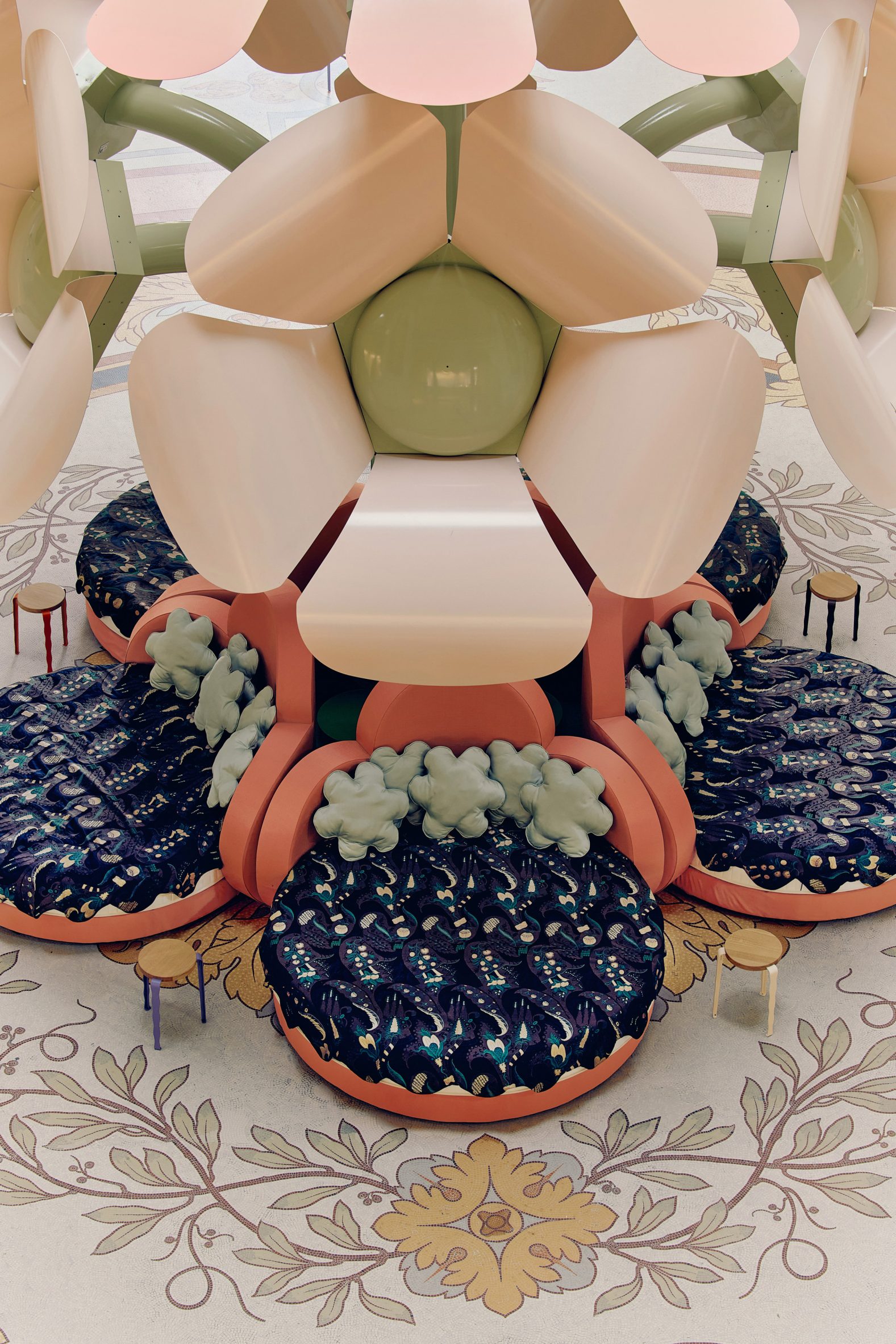 Floral installation by Unchronia at the Grand Palais for Paris Design Week