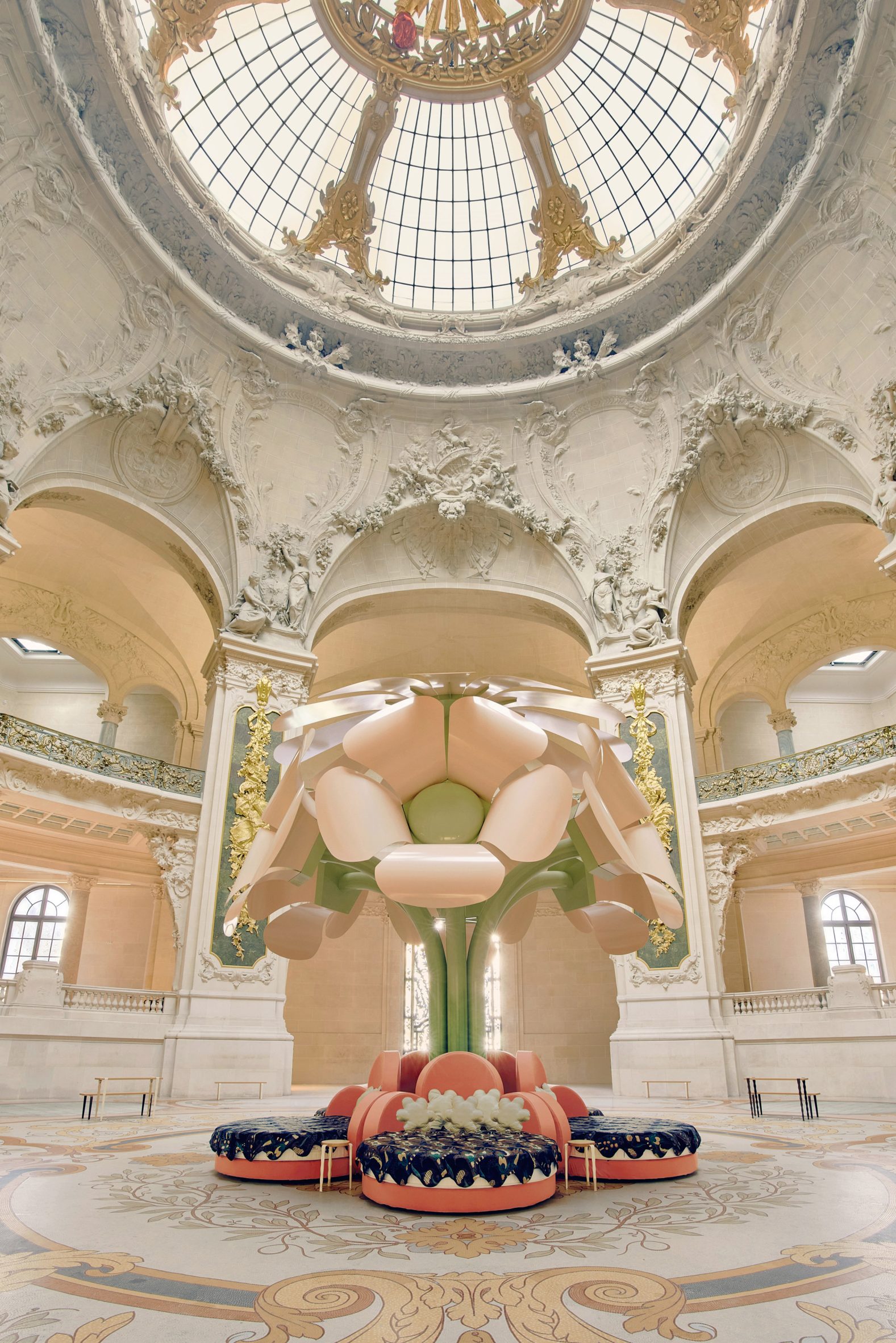 Le Grand Bouquet installation by Unchronia at the Grand Palais for Paris Design Week