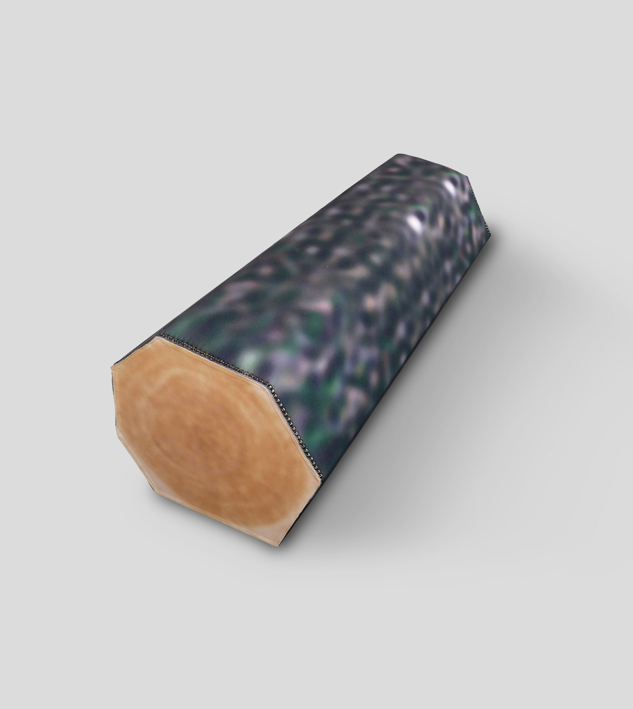 Log-like bench on white backdrop