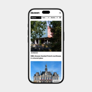 Dezeen website homepage on iPhone
